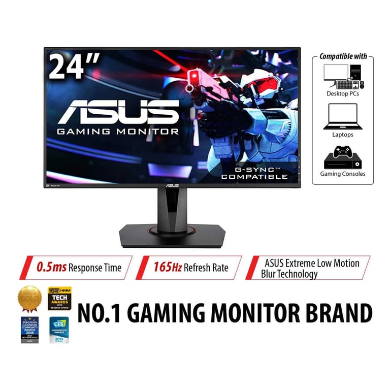 Asus VG248QG 24" FHD 165Hz 0.5ms G-SYNC Compatible & FreeSync Premium w/ Speakers