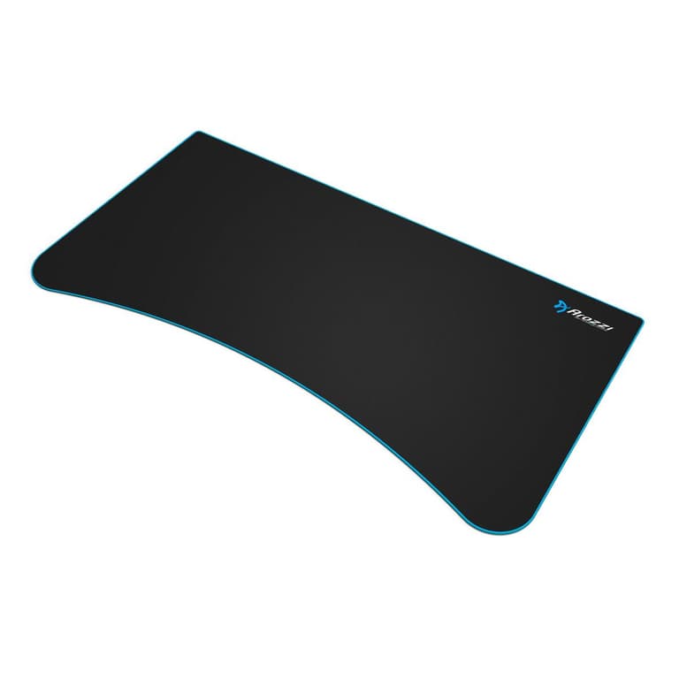 Arozzi Arena Ultrawide Curved Gaming and Office Desk with Full Surface Water Resistant Desk Mat - Blue border