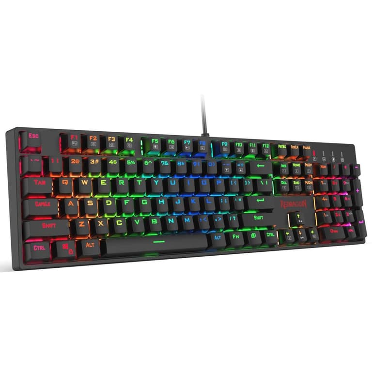 Redragon K582 SURARA RGB LED Backlit Mechanical Gaming Keyboard with 104 Keys-Linear and Quiet-Red Switches