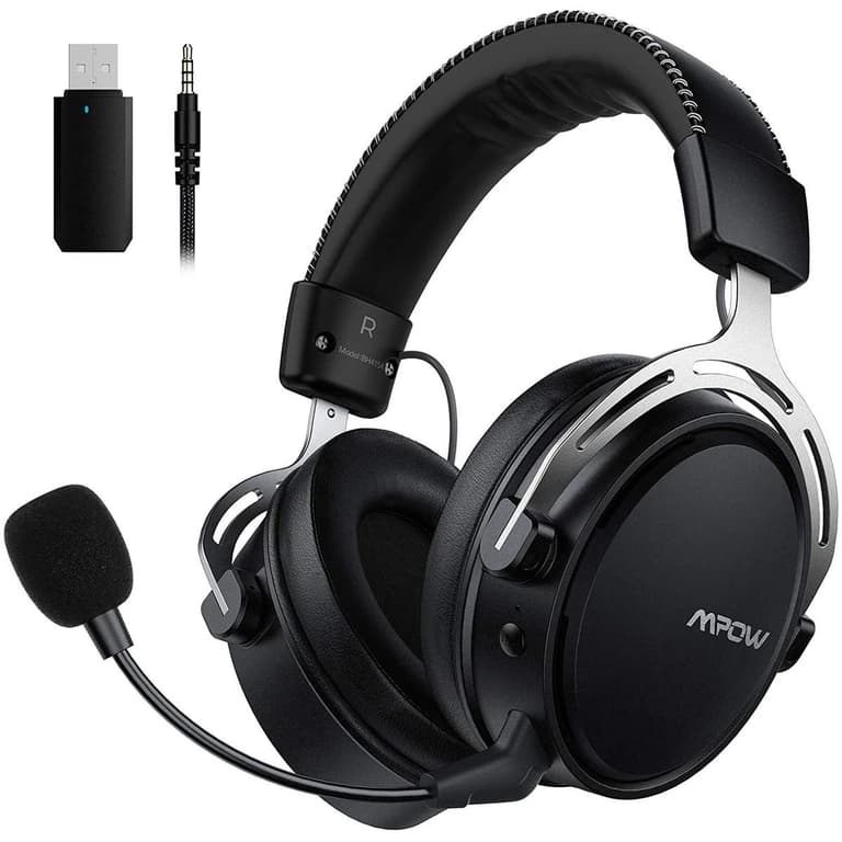 Mpow Air 2.4G Wireless Dual Chamber Up to 17 hours Noise Cancelling 3D Bass Ultra Light - Black / Silver
