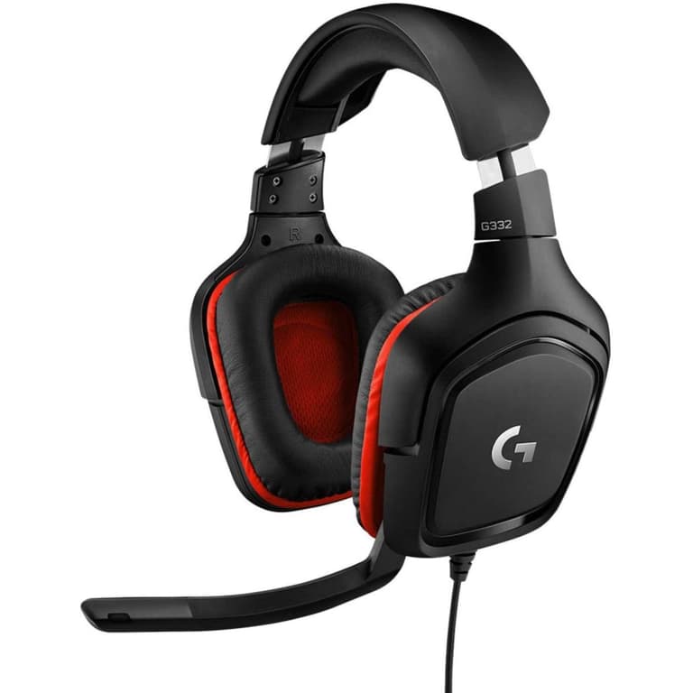 Logitech G332 Rotating Leatherette Ear Cups 3.5 mm Audio Jack Flip-to-Mute Mic PC,Xbox & PS , Black