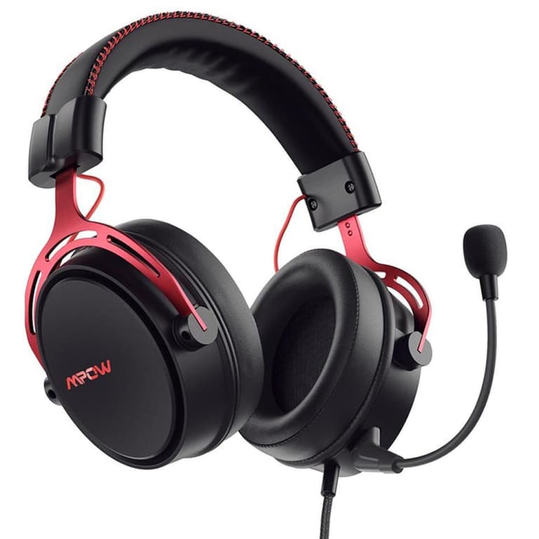 Mpow Air SE Headset 3D Surround In-Line Control For PC/PS4/PS5/Xbox/Switch , Red