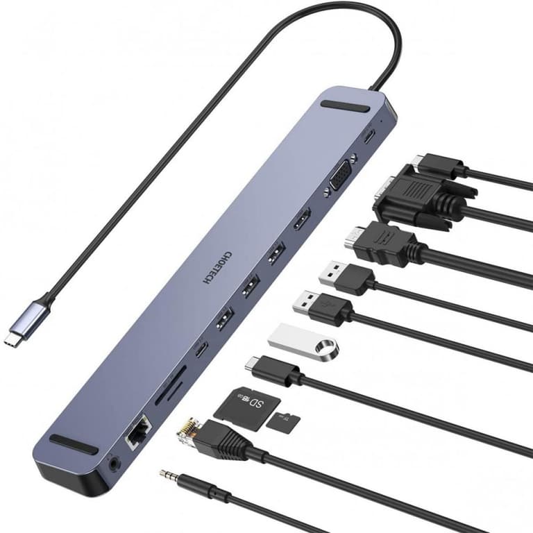 Choetech HUB-M20 11 In 2 Laptop USB C Docking Station Dual Monitor