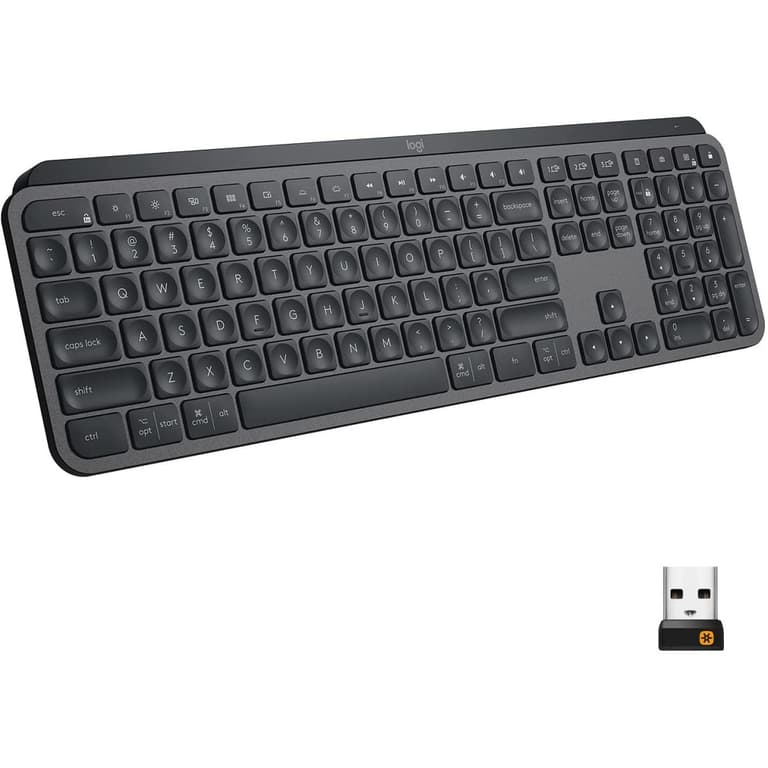 Logitech MX Keys Advanced Illuminated Wireless & Bluetooth Tactile Backlit USB C, For Mac , English Layout