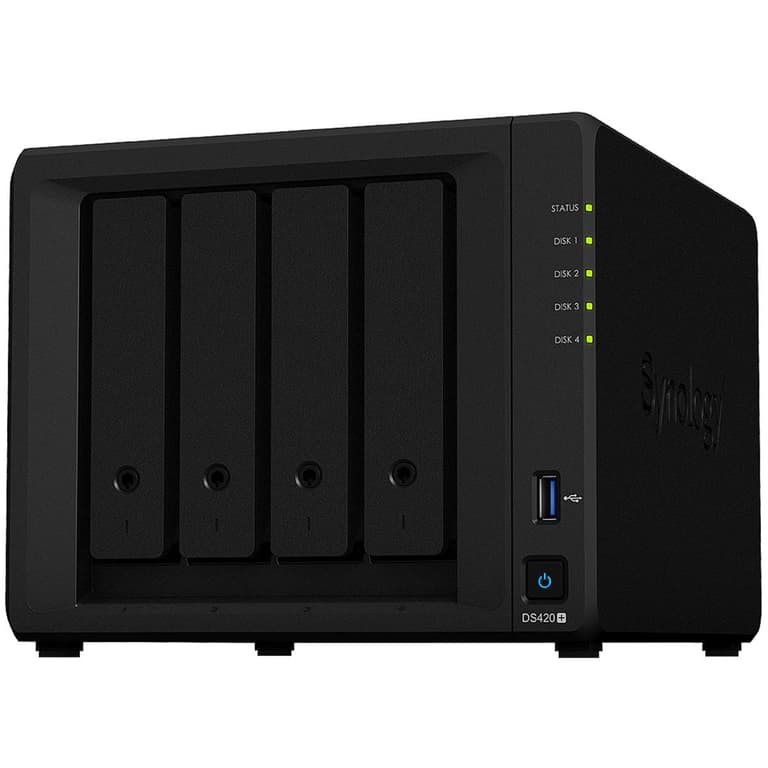 Synology DiskStation DS420+ 4-Bay NAS Enclosure w/ Dual Core CPU & 2GB RAM Support M.2 NVMe SSD Cashe