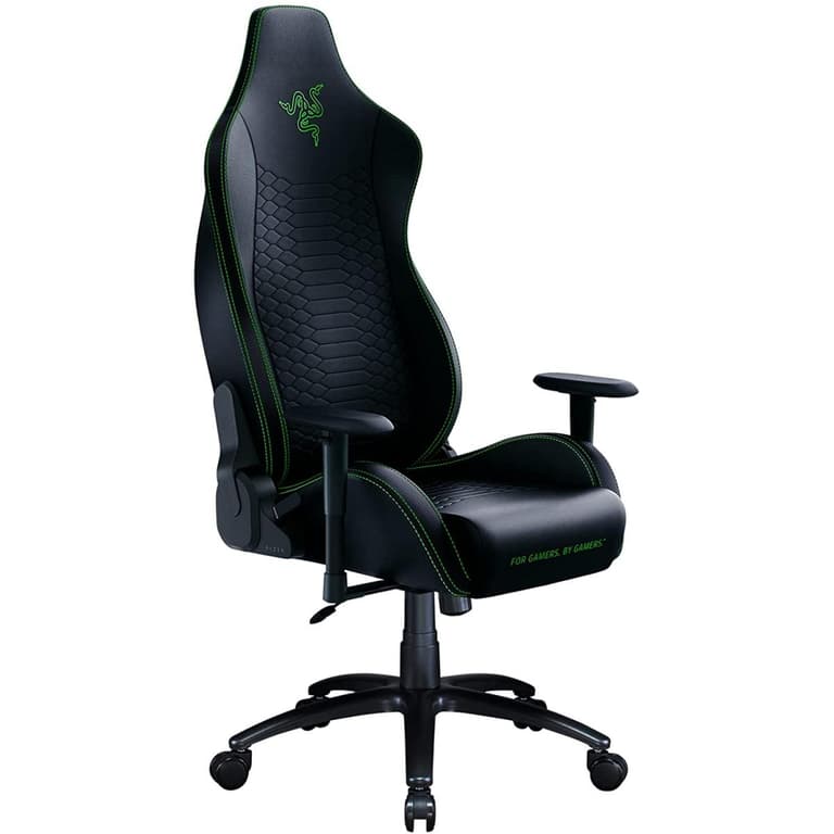 Razer Iskur X Ergonomic For Hardcore Gaming Multi-Layered Leather High-Density Foam - Black/Green
