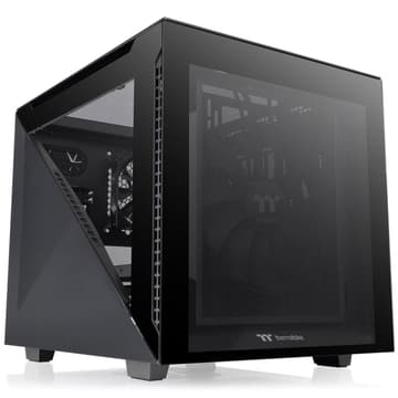 Thermaltake Divider 200 Air Micro-ATX Tempered Glass Computer Case - Black Edition