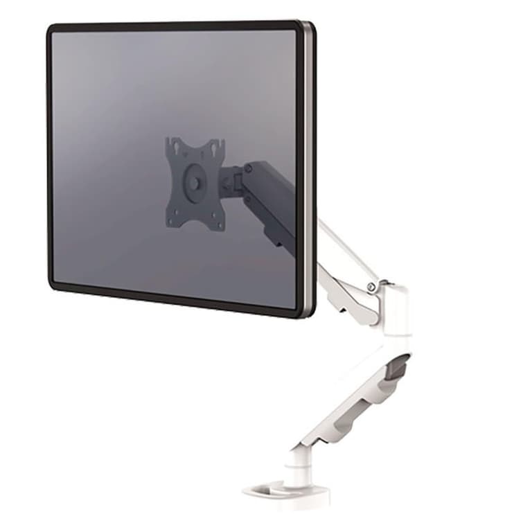Fellowes Platinum Series Single Adjustable Monitor Arm - White