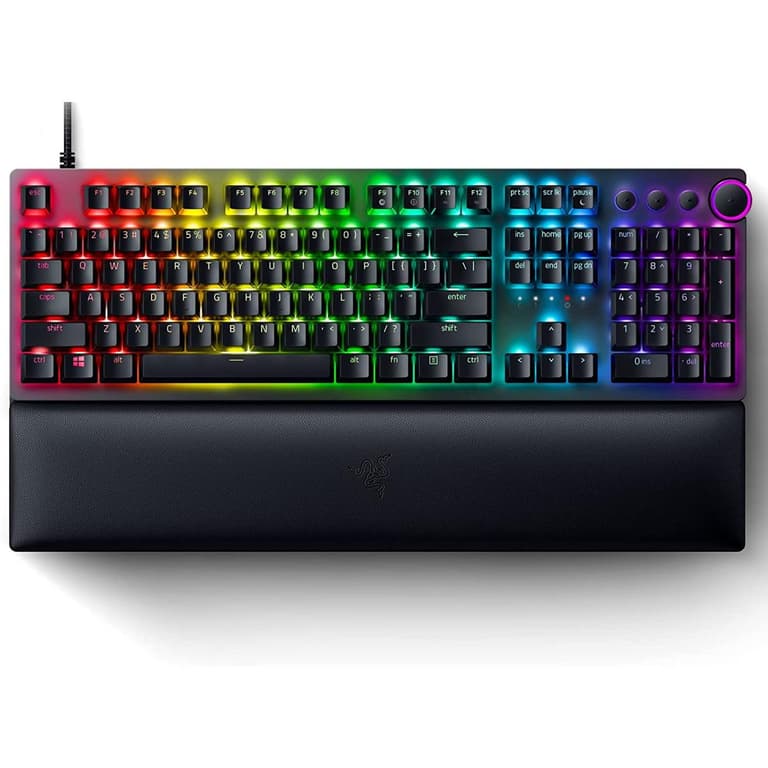 Razer Huntsman V2 Optical Fastest Clicky Optical Switches - Ergonomic Wrist Rest