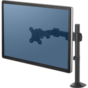 Fellowes Reflex Series Adjustable Computer Monitor Stand for Desk w/ Single Monitor Arm up to 32" Monitor Capacity