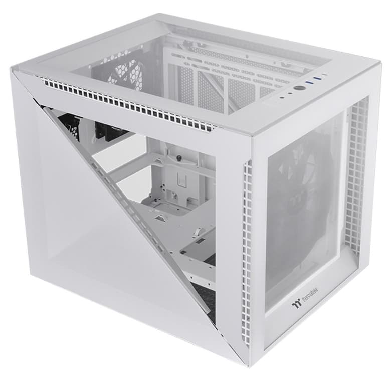 Thermaltake Divider 200 Air Micro-ATX Tempered Glass Computer Case - White Edition