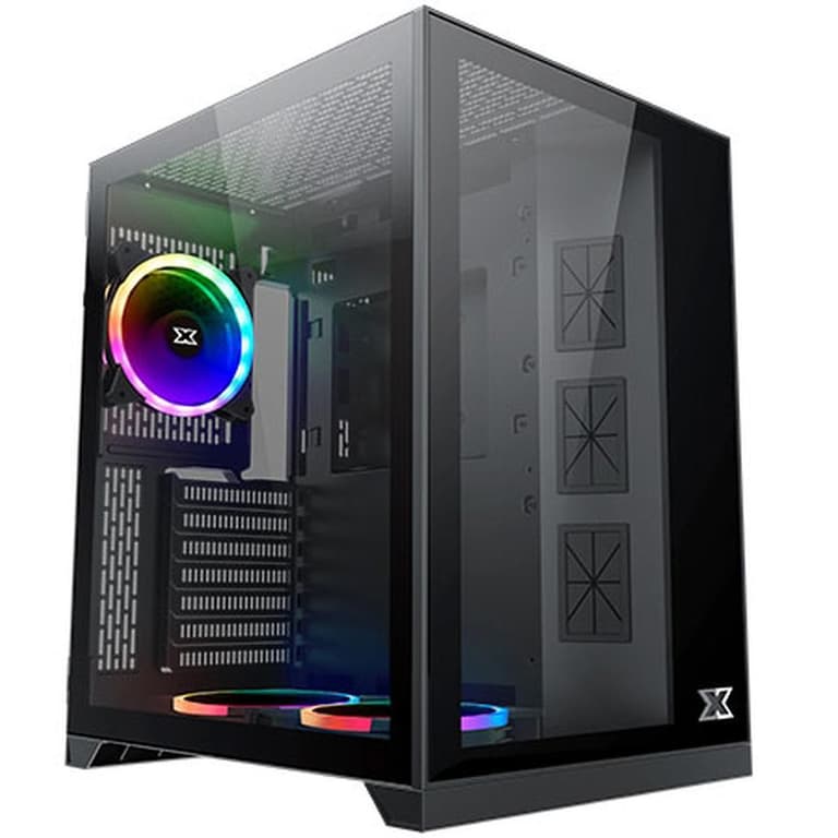Xigmatek Aquarius S RGB Front & Left Tempered Glass - Black