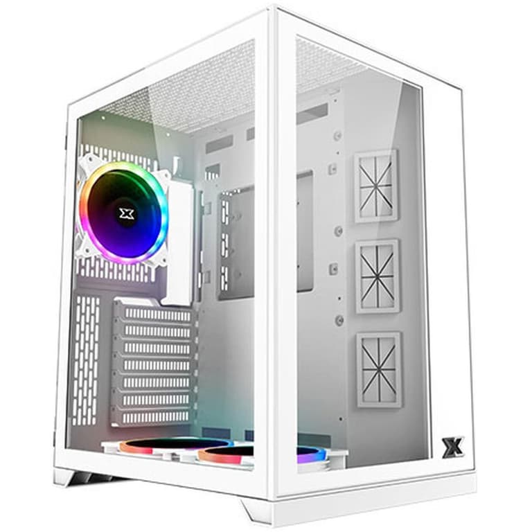 Xigmatek Aquarius S Arctic RGB Front & Left Tempered Glass - White