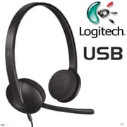 Logitech H340 Stereo Wired Over Ear Headphones With Mic With Noise-Cancelling USB Pc/Mac/Laptop - Black product image