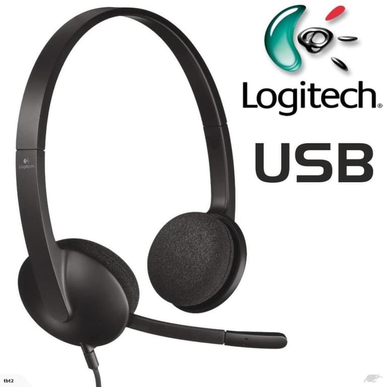 Logitech H340 Stereo Wired Over Ear Headphones With Mic With Noise-Cancelling USB Pc/Mac/Laptop - Black