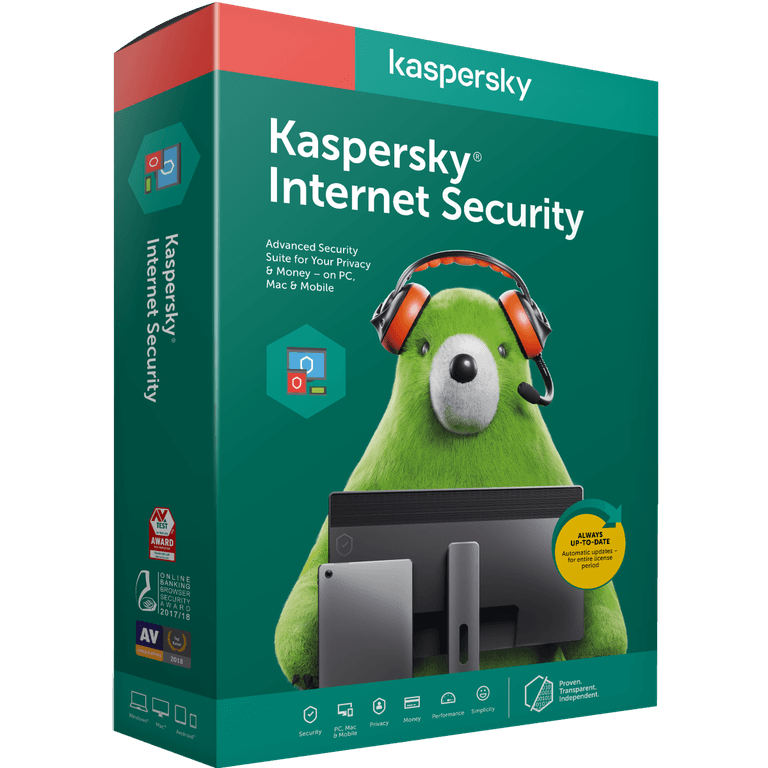 KASPERSKY lab Internet Security (Real-Time Antivirus & Online Payment Protection) For 2 Devices 1 Year