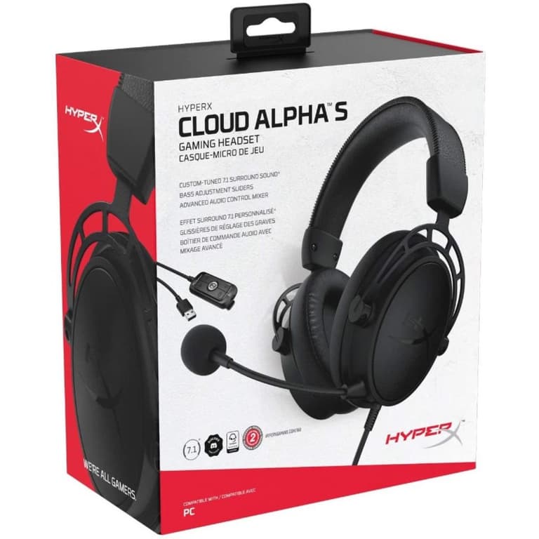 HyperX Cloud Alpha S 7.1 Virtual Surround Gaming Blackout