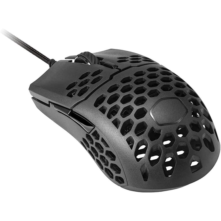 Cooler Master MM711 RGB-LED Lightweight 60g Wired 16000 DPI Optical Sensor 20 Million Click Omron Switches, Smooth Glide PTFE Feet Ambidextrous Honeycomb Shell - Black Matte