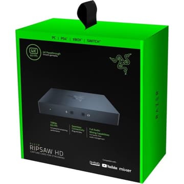 Razer Ripsaw HD Game Streaming Capture Card 4K Passthrough 1080P FHD 60 FPS Recording For PC, PS4, Xbox One, Nintendo Switch
