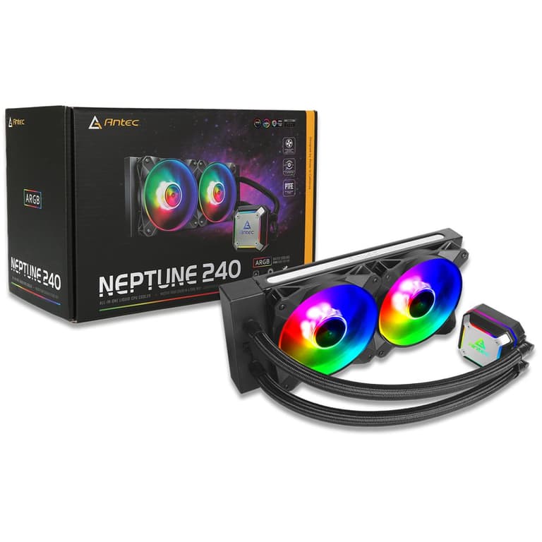 Antec Neptune 240 ARGB All-in-one Liquid CPU Cooler w/ Aluminum Radiator