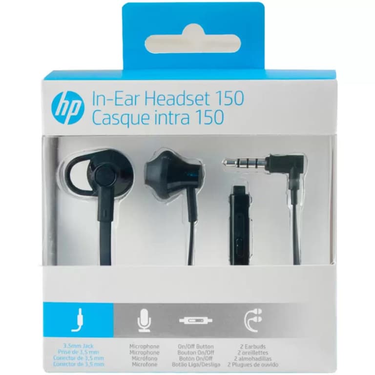 HP Earbuds Black Headset 150 In-ear with Mic - Black