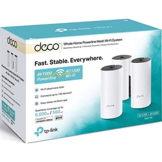 TP-Link Deco P9 Whole Home Powerline Mesh Wi-Fi System Up to 6000 Sq ft Coverage Dual-Band AC1200+HomePlug AV1000 Gigabit Ports (3 Pack)