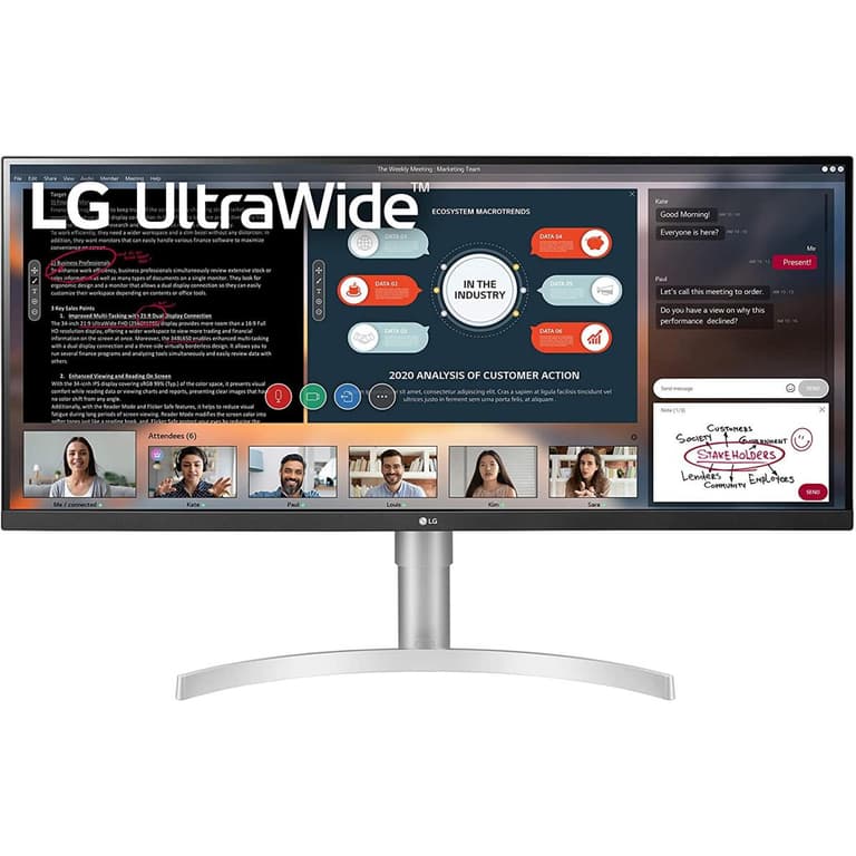 LG 34WQ650-W 34" UltraWide Full HD IPS 100Hz HDR400 AMD FreeSync USB Type-C & Adjustable Stand