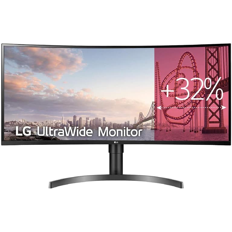 LG 35WN75C-B 35" Ultra Wide Curved 4K HDR10 sRGB 99% USB-Type C 100w AMD FreeSync 3-Side Virtually Borderless Design - Black