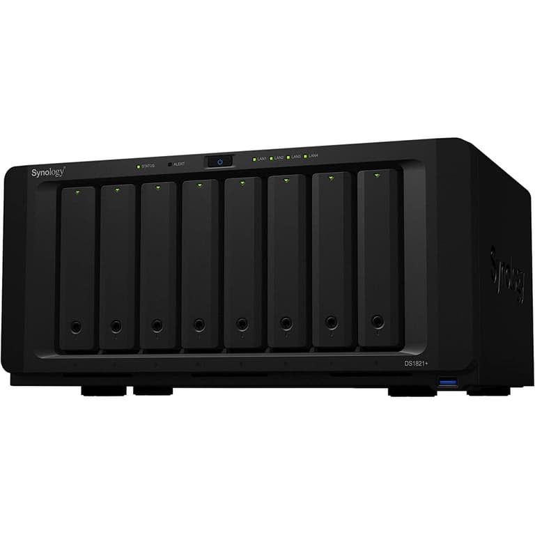 Synology 8 Bay DiskStation DS1821+ 8-Bay NAS w/ AMD Ryzen™ V1500B 4-Cores 2.2 GHz & 4GB DDR4 ECC Memory