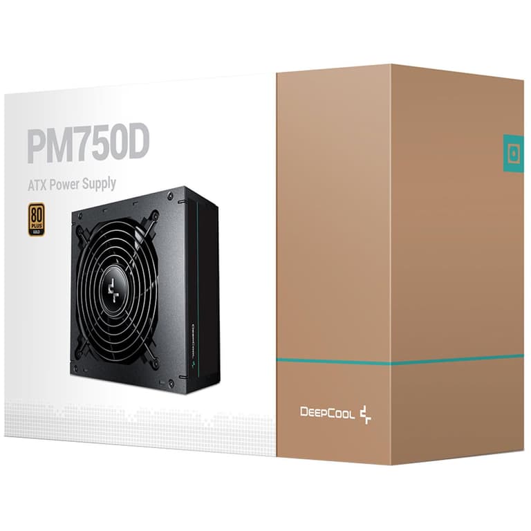 Deepcool PM750D 750W 80 Plus Gold Certified Power Supply For Gaming PC - Black