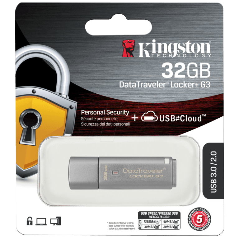 Kingston 32GB Data Traveler Locker + G3 Personal Security