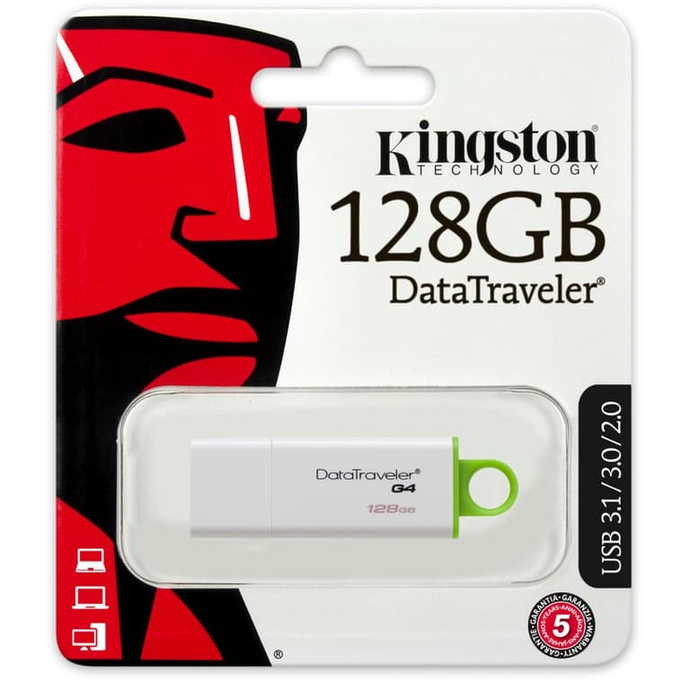 Kingston Digital 128GB Data Traveler 3.0 USB Flash Drive - Green