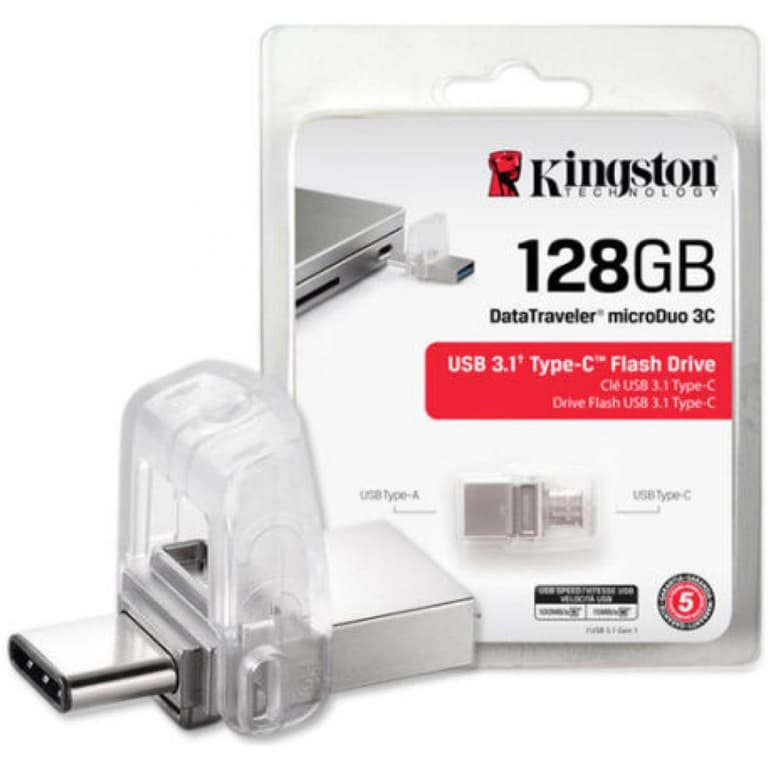 Kingston Digital 128GB Data Traveler Micro Duo USB 3C Flash Drive
