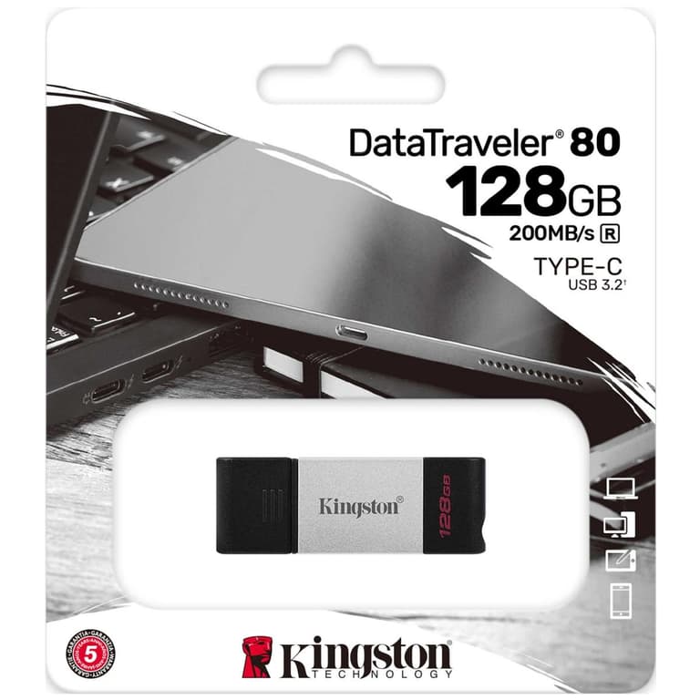 Kingston DataTraveler 80 128GB USB Type-C Flash Drive - Metal