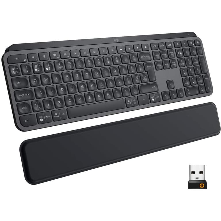 Logitech MX Keys Plus Illuminated Wireless & Bluetooth Tactile Backlit USB C, PC & Mac , English Layout