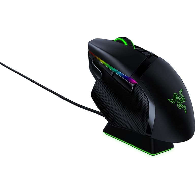 Razer Basilisk Ultimate HyperSpeed Wireless Mouse w/ Charging Dock 20K DPI Sensor 11 Programmable Buttons 100 Hr Battery