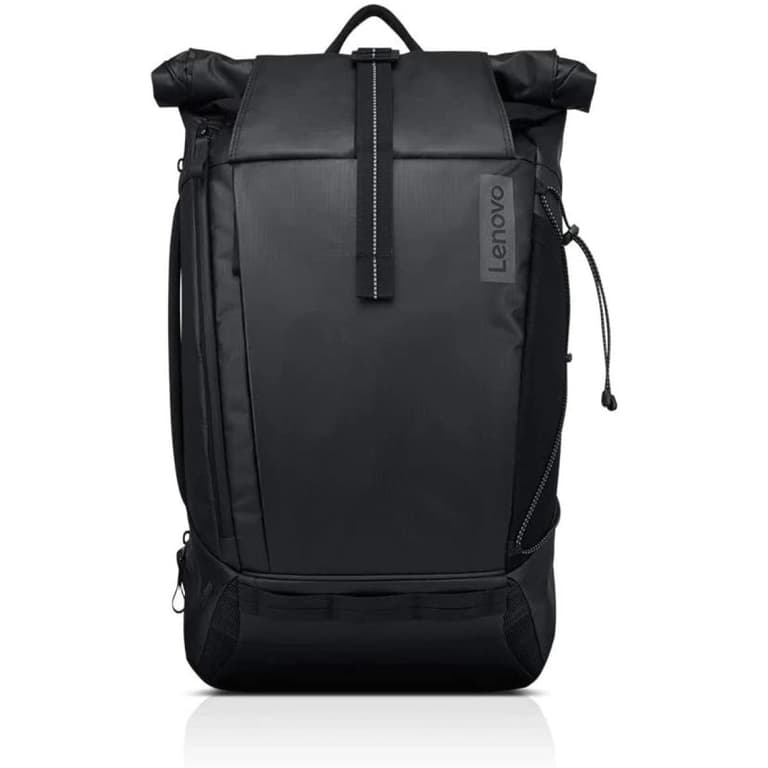 Lenovo Commuter Backpack For 15.6" Laptops 25L Weatherproof Roll Top Rucksack – Black