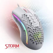 Redragon M808 Storm Lightweight RGB Gaming Mouse, 85g Ultralight Shell - 12,400 DPI Optical Sensor - 7 Programmable Buttons - Precise Registration - Super-Lite Cable - White product image