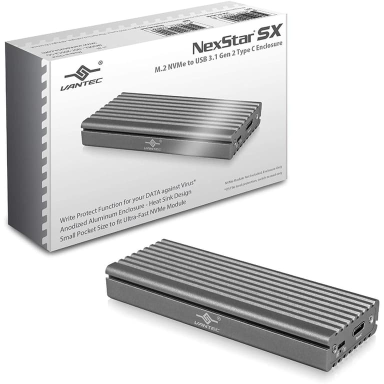 Vantec M.2 Nvme SSD to USB 3.1 Gen 2 Type C Enclosure with C Cable
