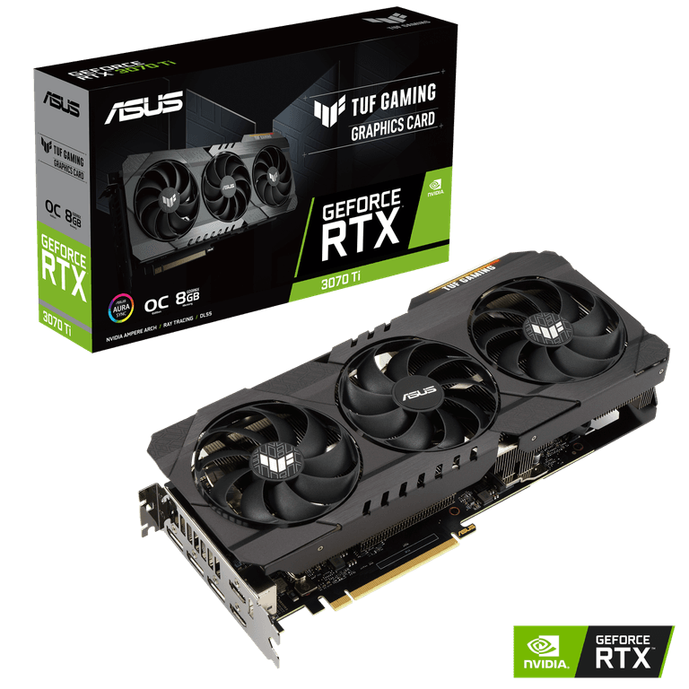 ASUS TUF Gaming NVIDIA GeForce RTX 3070 Ti OC V2 Dual Ball Fan Bearings Military-Grade Certification GPU Tweak III