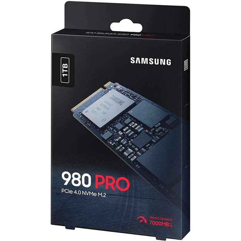 Samsung 980 PRO 1TB PCIe 4.0 NVMe M.2 (2280) Internal Solid State Drive (SSD) up to 7000 MB/s
