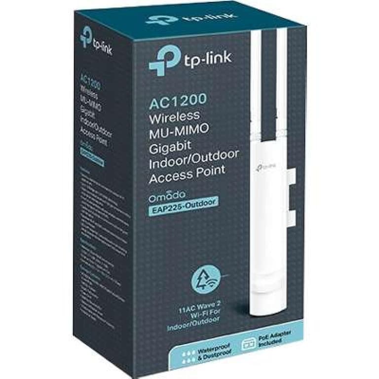 TP-Link EAP225 Outdoor Omada AC1200 Wireless Gigabit Access Point w/ Mesh Support Seamless Roaming & MU-MIMO PoE Powered SDN Integrated