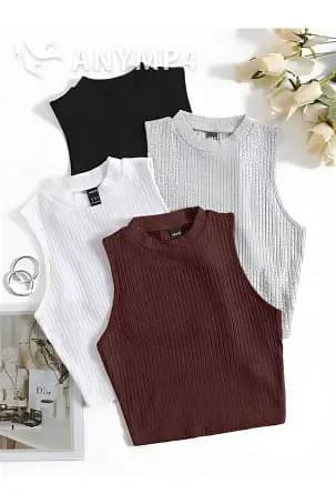 Ribbed Knit Women's Top