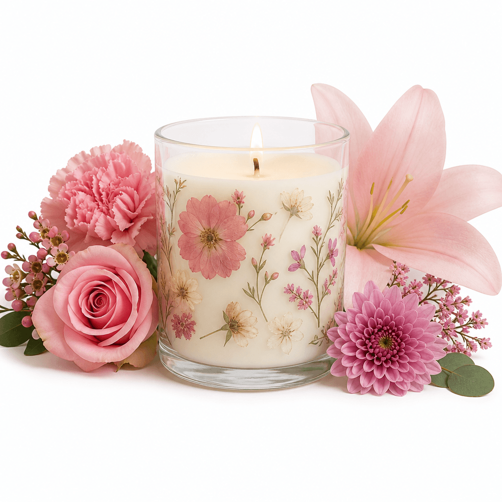 Mother's Day Floral Candle