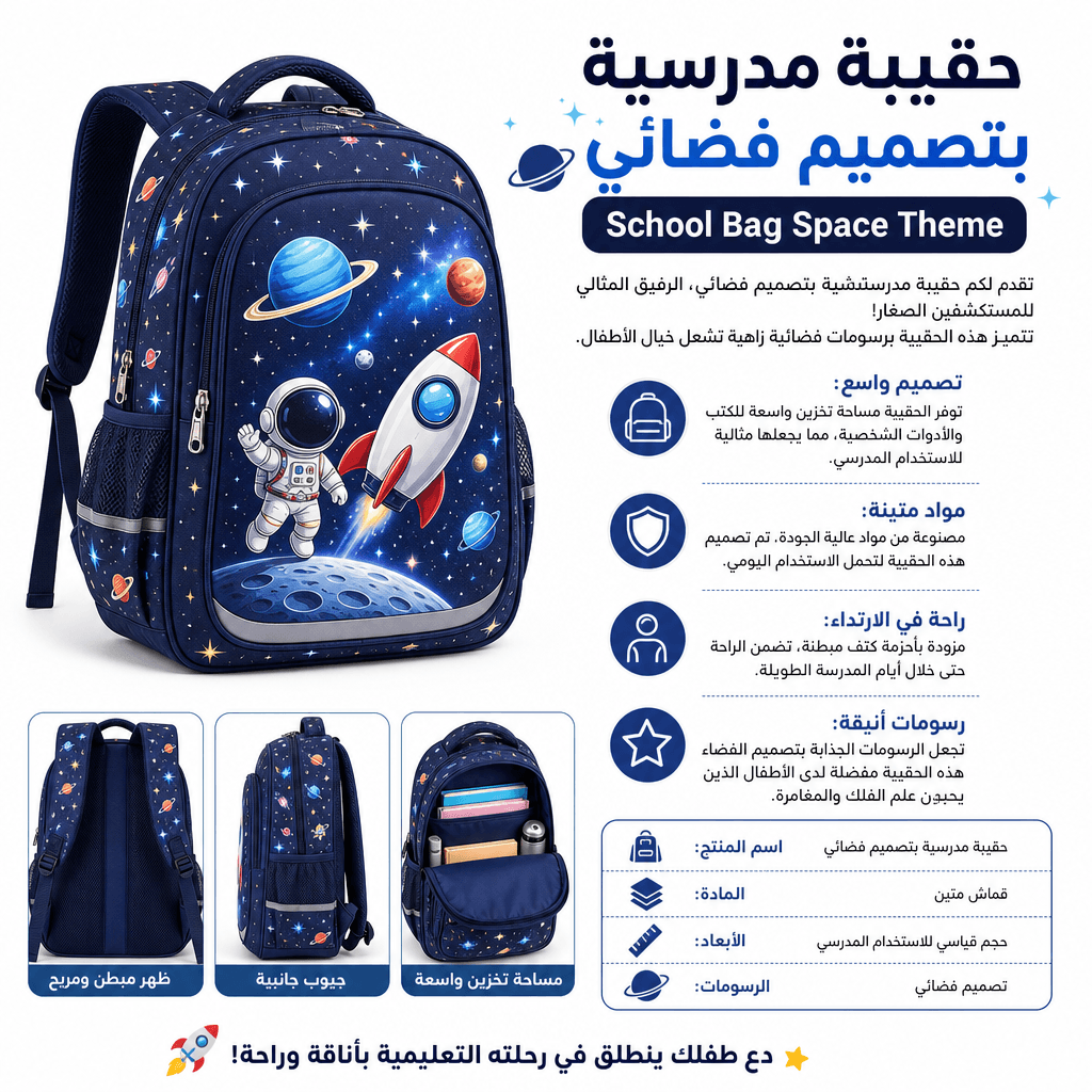 School Bag Space Theme