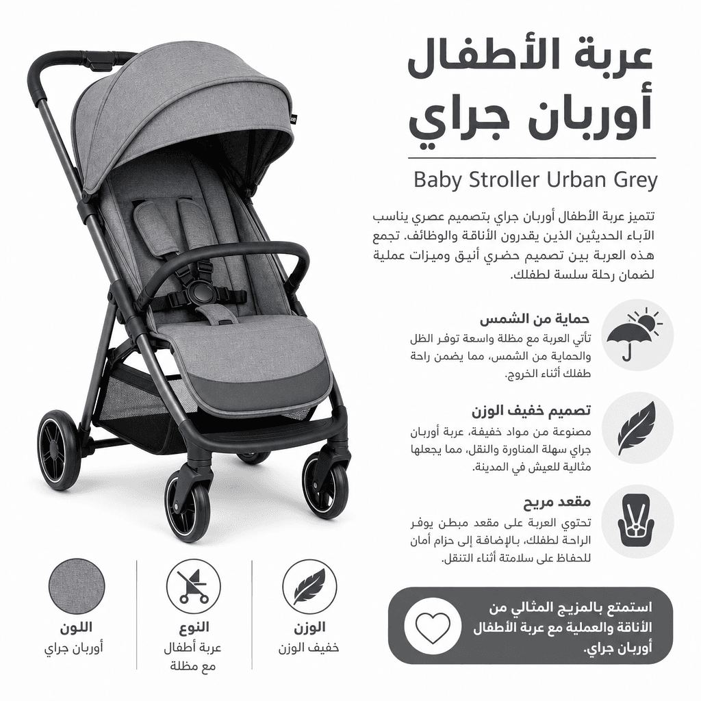 Baby Stroller Urban Grey