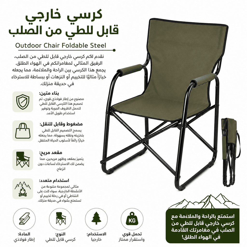 Outdoor Chair Foldable Steel