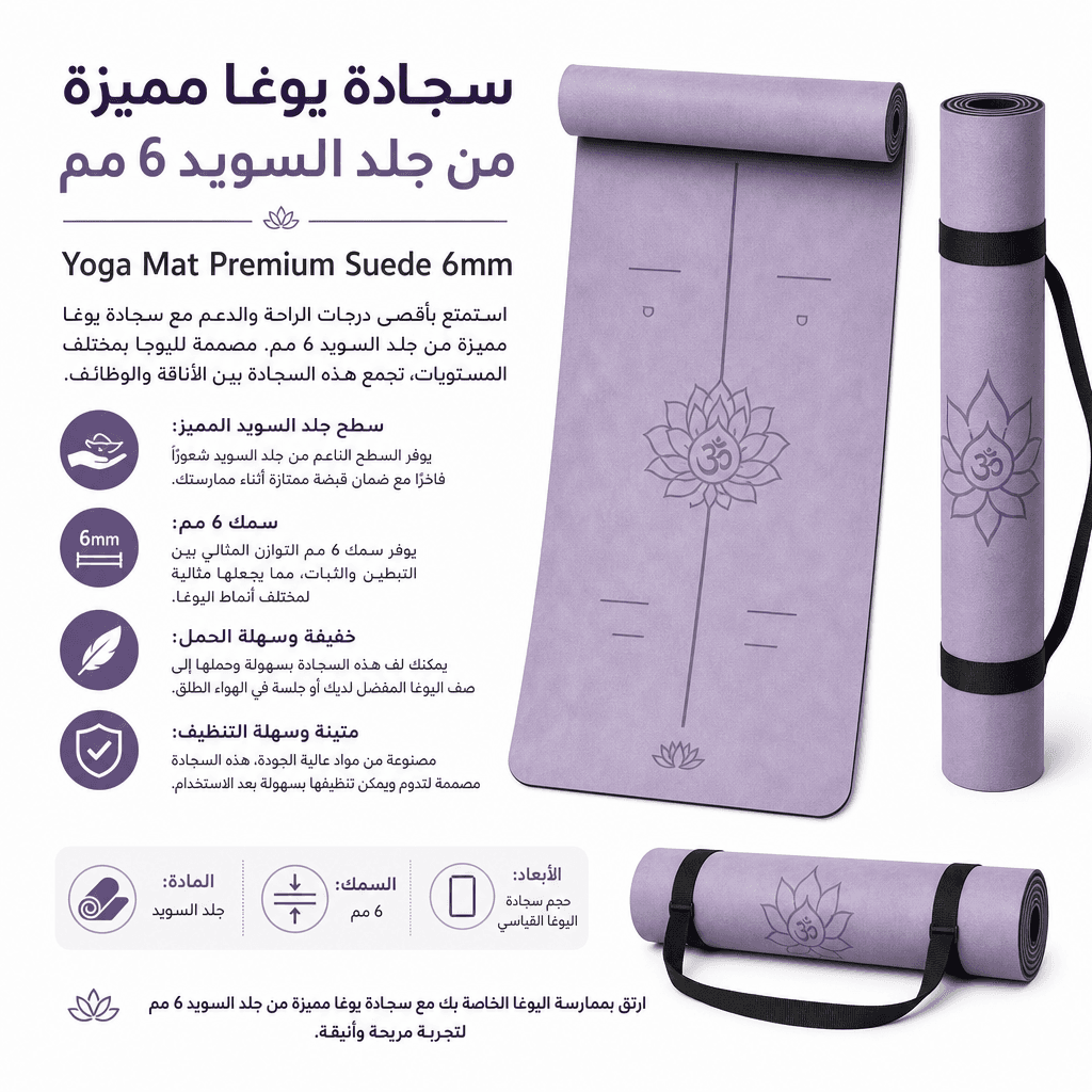 Yoga Mat Premium Suede 6mm