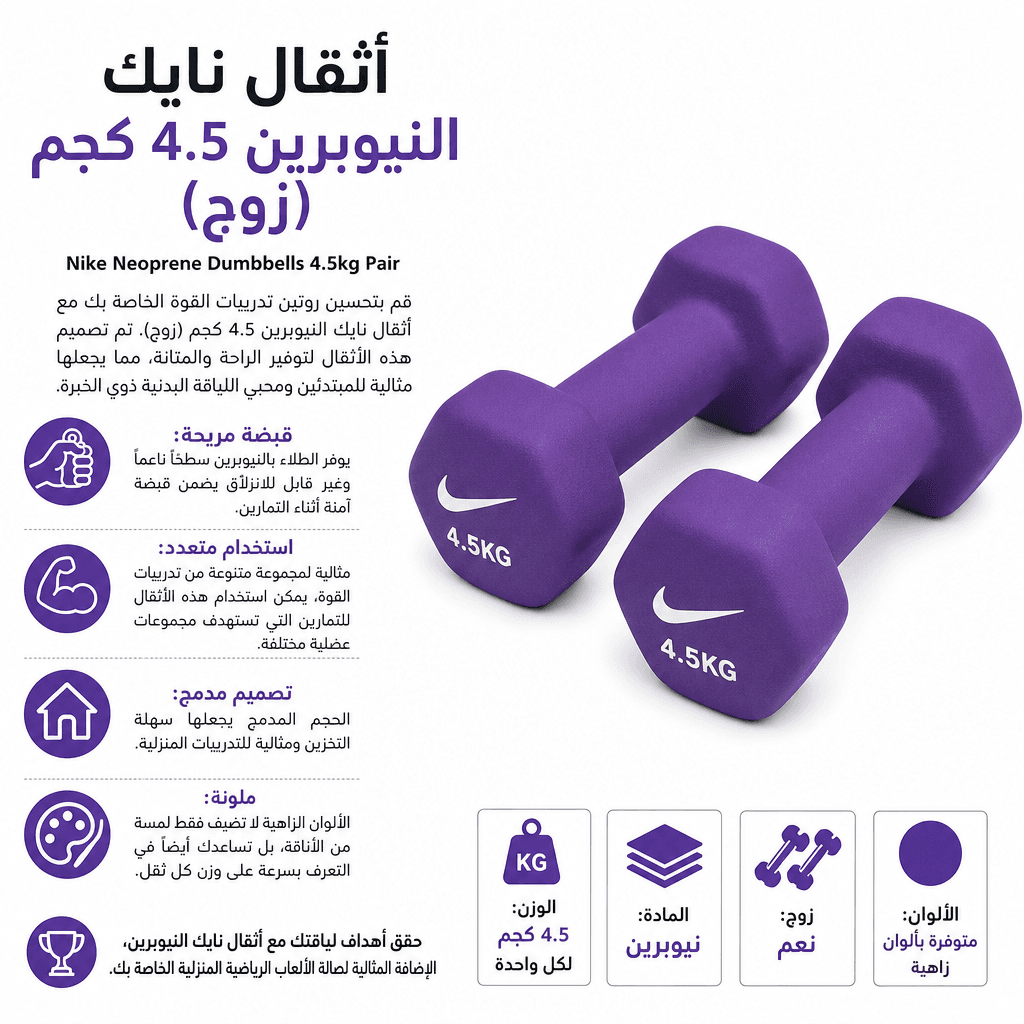 Nike Neoprene Dumbbells 4.5kg Pair