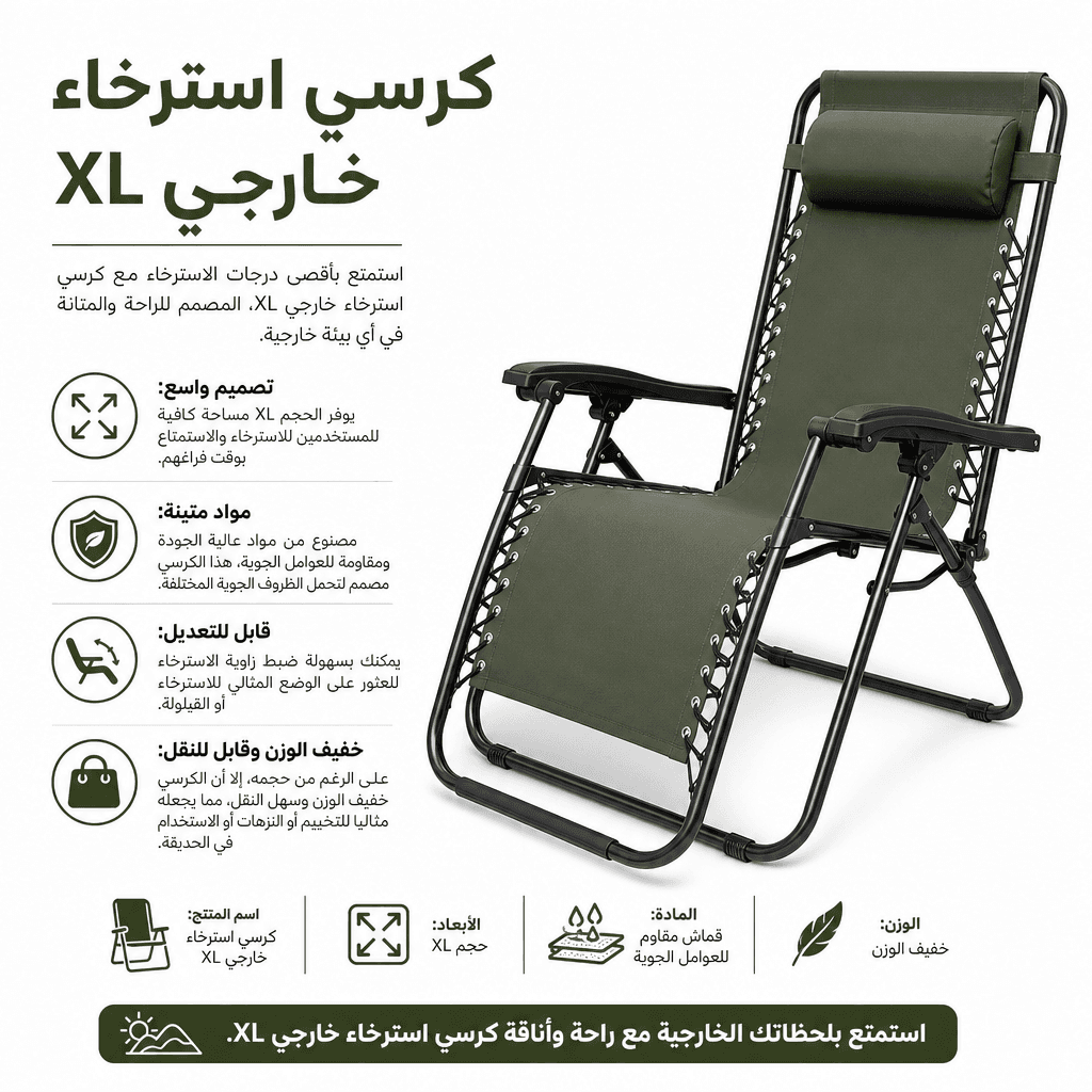 Outdoor Chair Recliner XL
